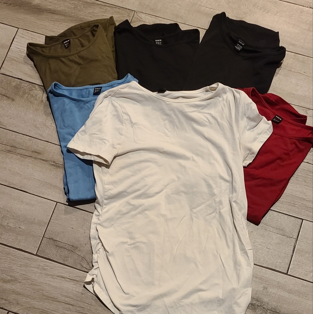 SHEIN Maternity Tees - White, Black, Olive, Blue, Red